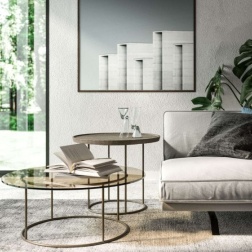 Tavolino con Piano in Cristallo o Ceramica Moved Ozzio